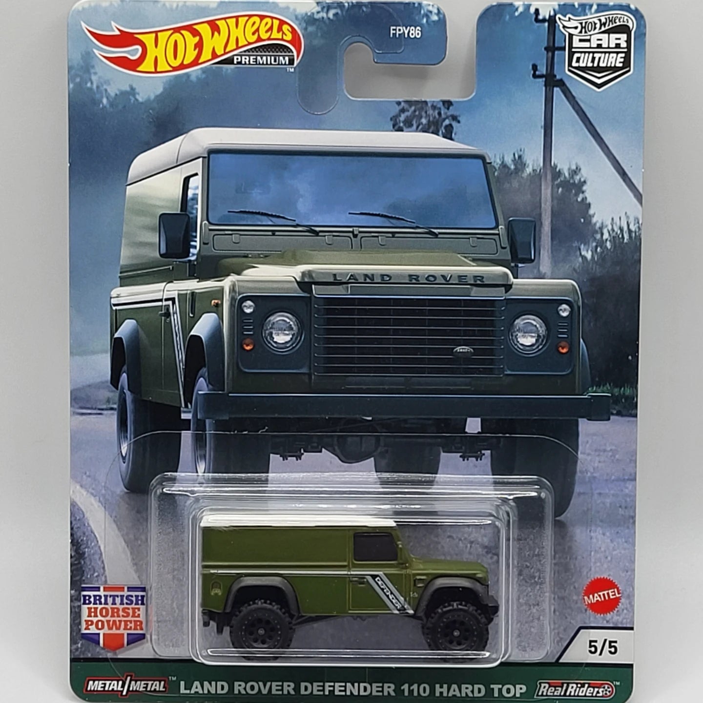 HotWheels Premium | Car Culture | British Horse Power | LAND ROVER DEFENDER 110 HARD TOP