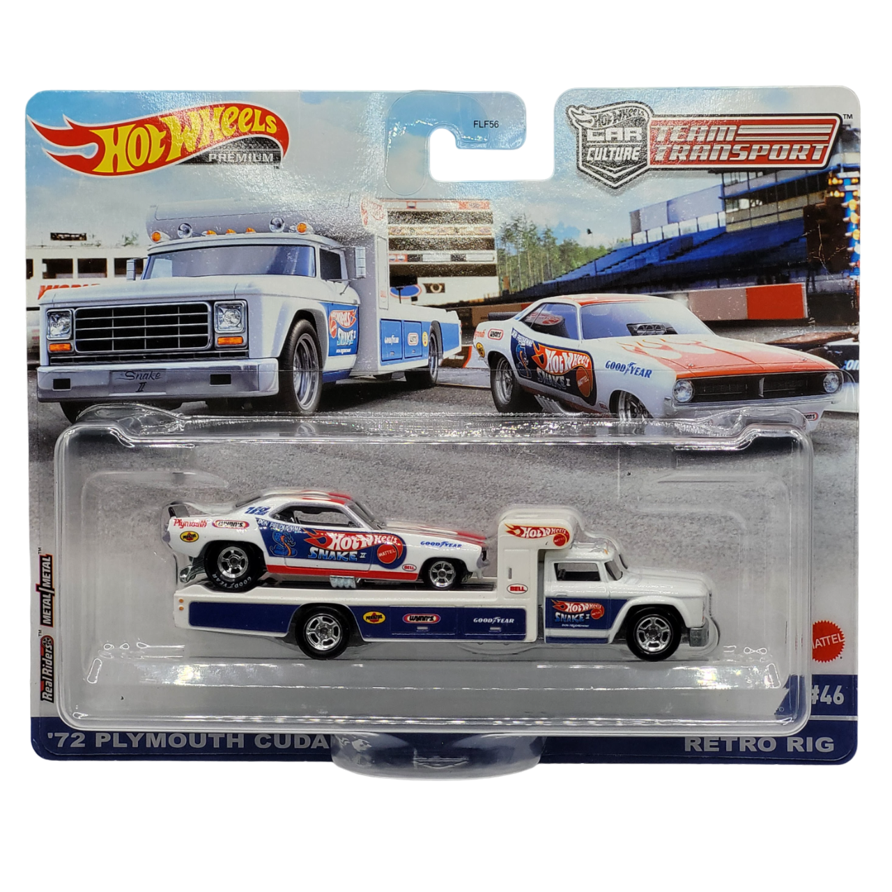 HotWheels Team Transport | '72 Plymouth Cuda FC & Retro Rig #46 | FLF56