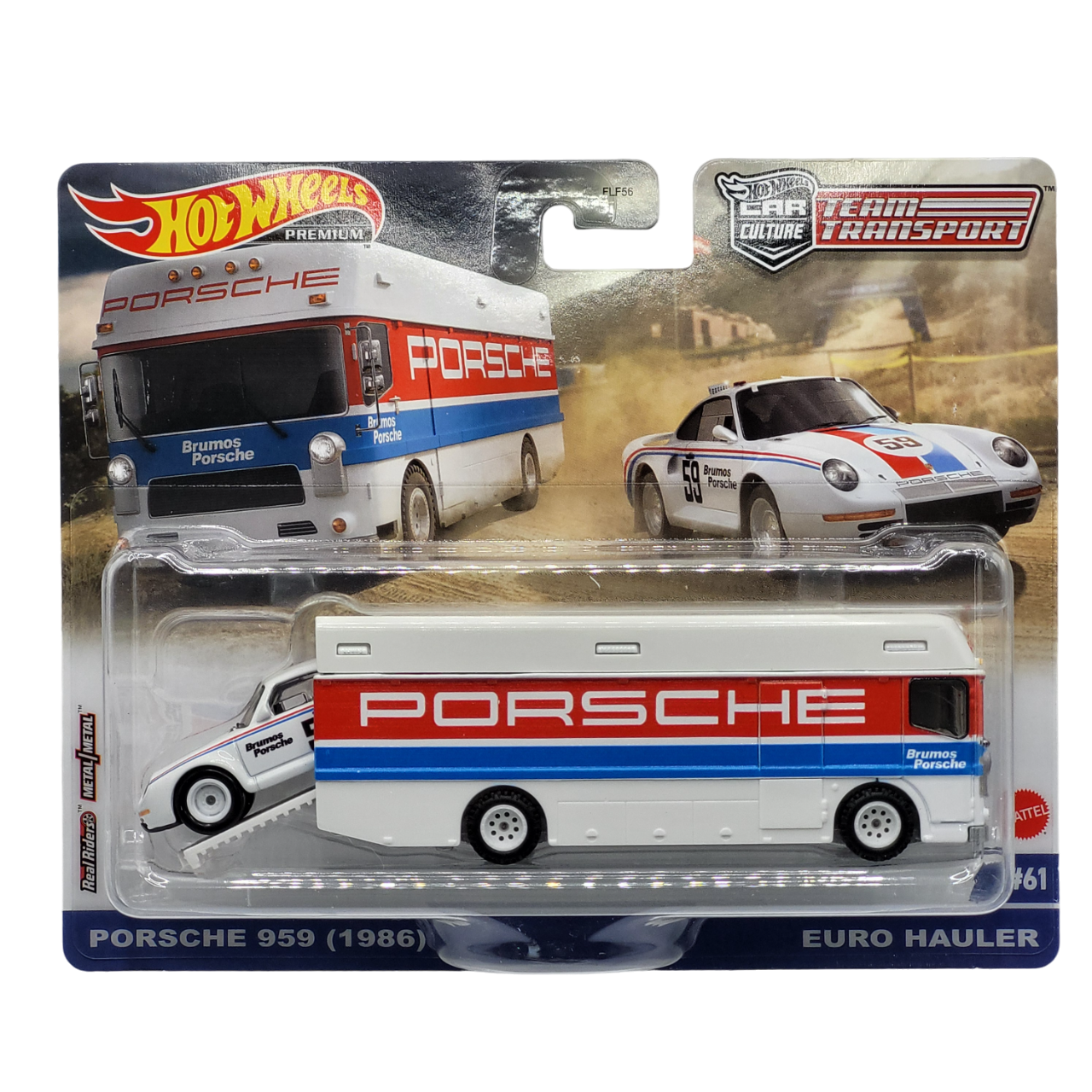 HotWheels Team Transport | Porsche 959 (1986) & Euro Hauler #61 | FLF56