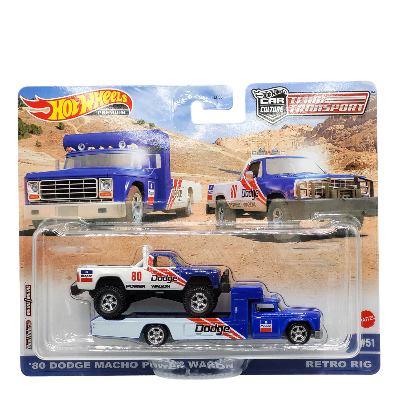 HotWheels Team Transport | '80 Dodge Macho Power Wagon #51 | FLF56