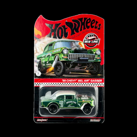 Hot Wheels 1:64 HWC Special Edition ’55 Chevy Bel Air Gasser – Spectraflame Bright Green HGW21 Die-Cast Model