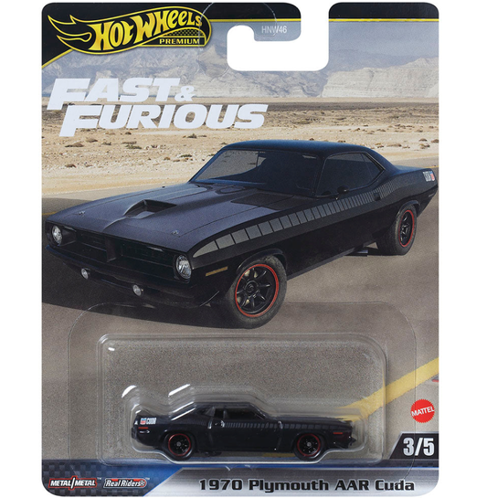 Hot Wheels 1970 Plymouth AAR Cuda Premium Fast & Furious HNW46 1/64 Die-Cast Model