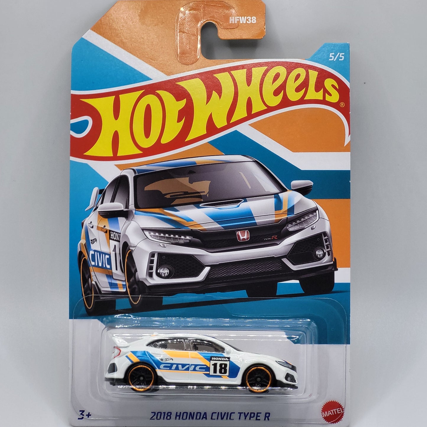 Hot Wheels 2018 Honda Civic Type R Honda Civic Anniversary Themed GDG44 HFW38 979V 1/64 Die-Cast Model