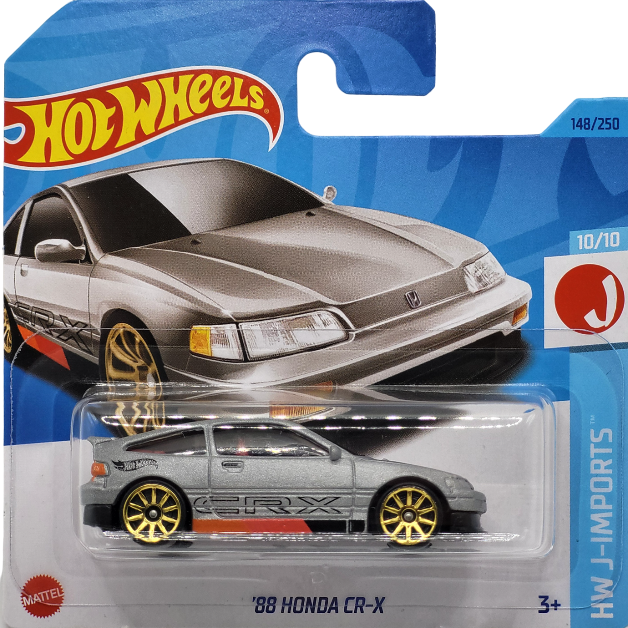 Hot Wheels '88 Honda CR-X in white with detailed trim, part of the HW J-Imports series, 148/250 from 2023