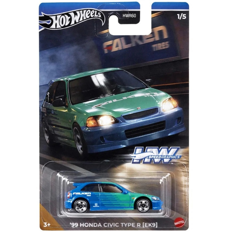 Hot Wheels '99 Honda Civic Type R [EK9] Speed Graphics 1/64 Die-Cast Model