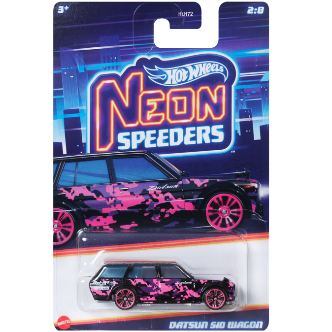 Hot Wheels Datsun 510 Wagon Neon Speeders HLH72 HRW68 1/64 Die-Cast Model