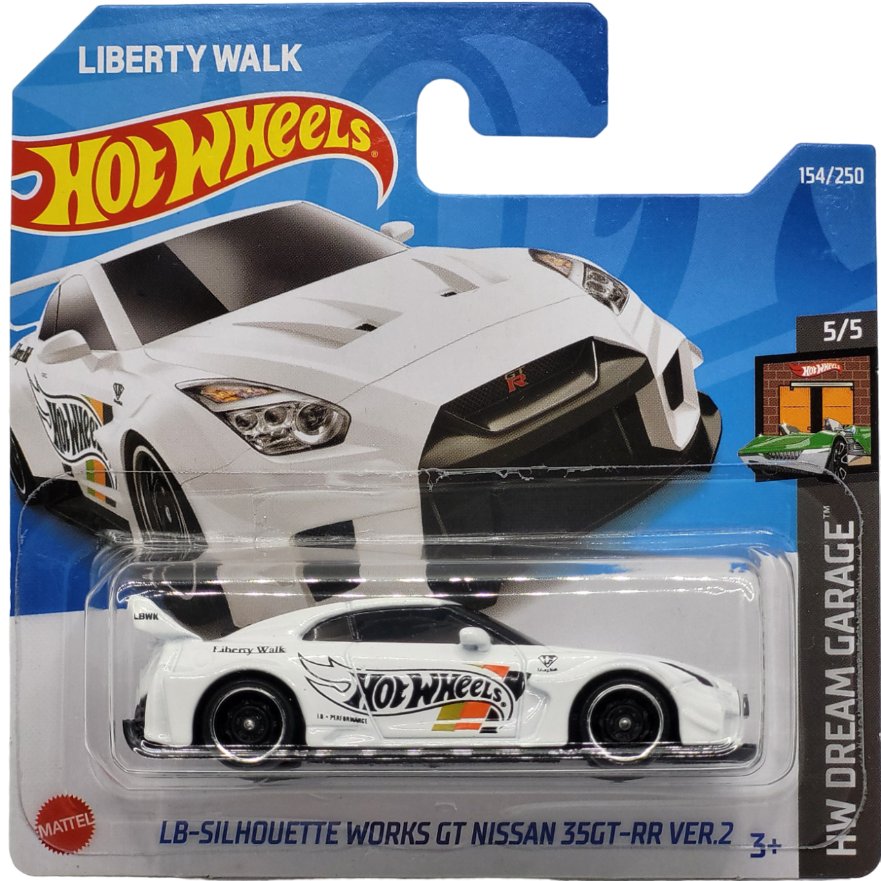 Hot Wheels LB-Silhouette Works GT Nissan 35GT-RR Ver.2 in metallic black with Liberty Walk livery, part of the HW Dream Garage series, 165/250 from 2022