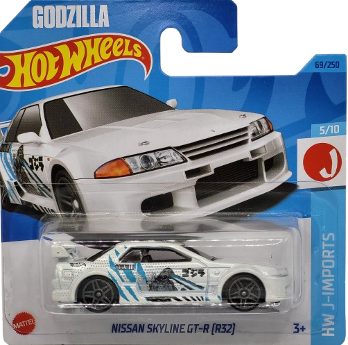 Hot Wheels Nissan Skyline GT-R (R32) 'Godzilla' die-cast model from the HW J-Imports series, 69/250, 2023