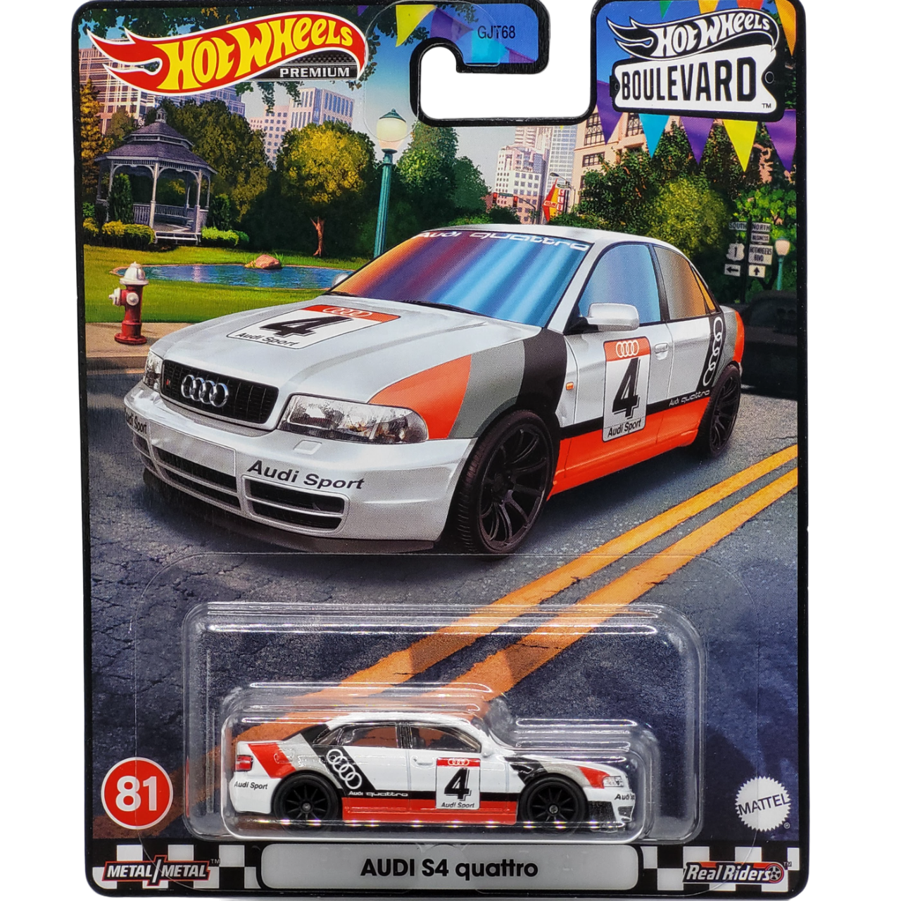 Hot Wheels Premium Audi S4 Quattro die-cast model from the Boulevard series, #81, 2023.