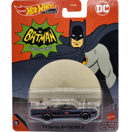 Hot Wheels Premium Batman Classic TV Series die-cast model from the Pop Culture DC collection, 2023.