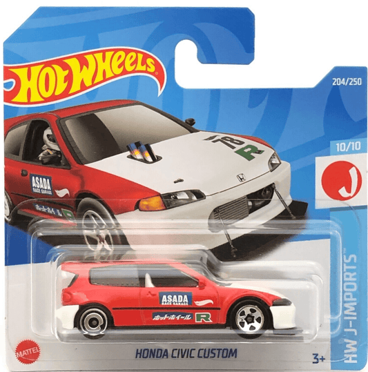 HotWheels | Honda Civic Custom - Red | HW J-Imports | 204/250 | 2022