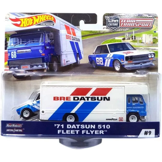 HotWheels Team Transport | '71 Datsun 510 & Fleet Flyer #9 | FLF56